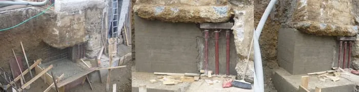 Lavori di consolidamento in cantiere dell'Impresa Ippolito